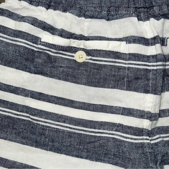 Athleta Dress Blue Bold Stripe Linen Shorts Size 4 - Picture 10 of 14